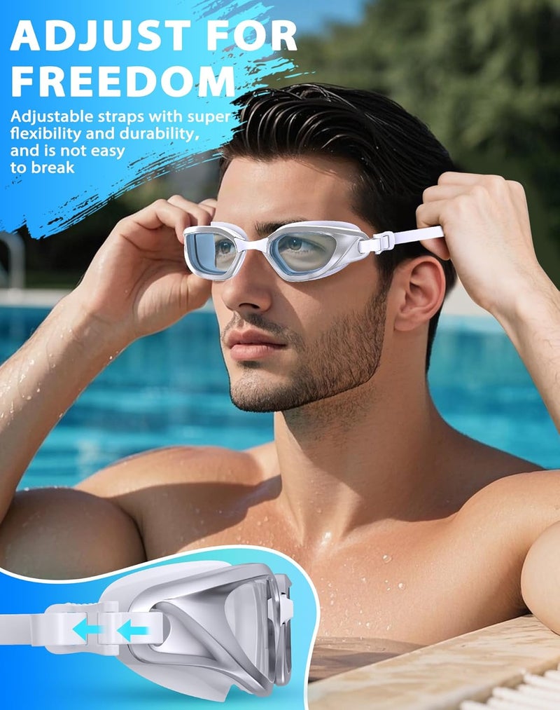 Vegemono Swim Goggles, Unisex Adult Swimming Goggles Anti Fog Anti UV No Leakage Wide View for Men Women Youth - Image 5